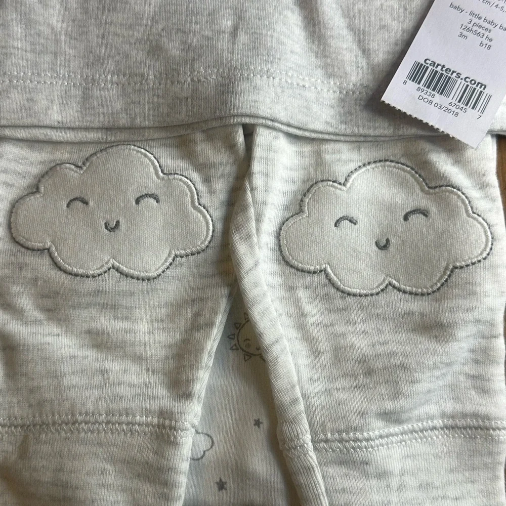 Carter's Light Gray Baby Basics‎ 3 Piece Set - Picture 2 of 4